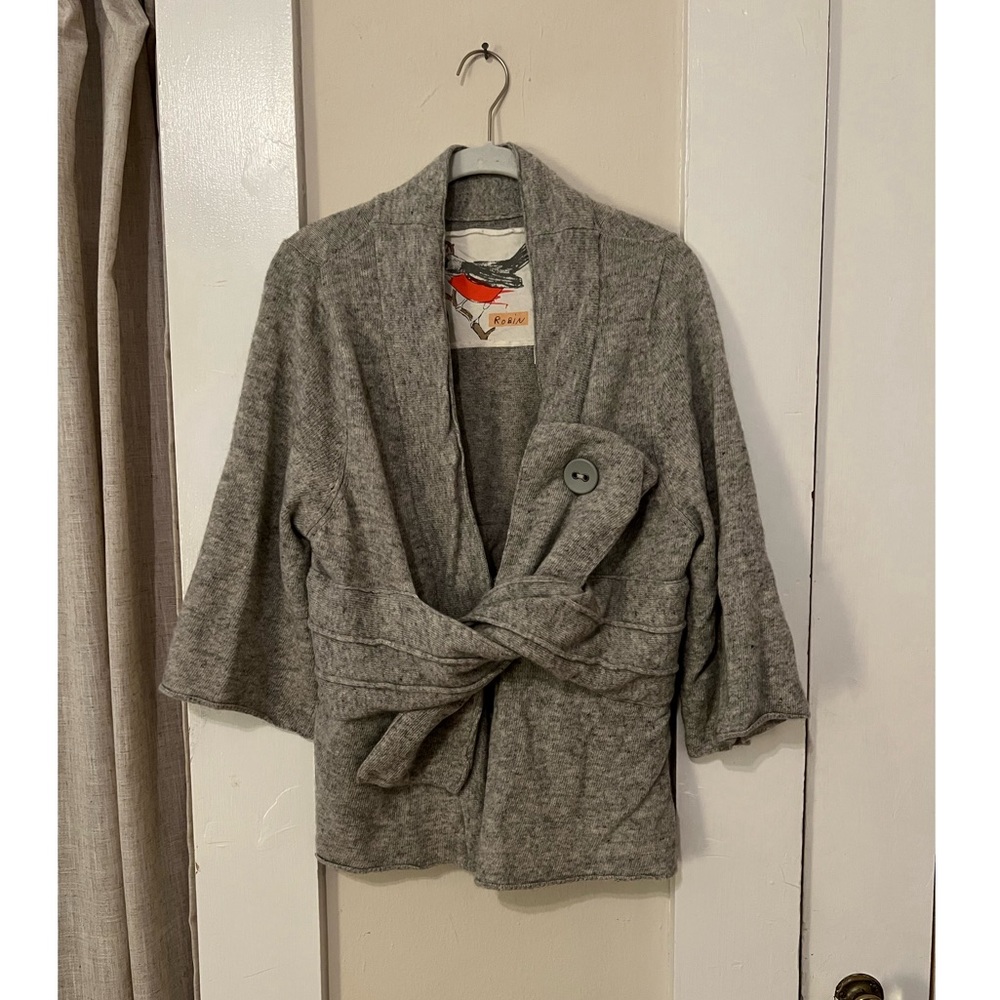 Anthropologie Robin Grey Kimono Twist Cardigan Sweater.